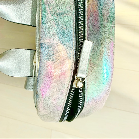 rainbow holographic metallic faux leather backpack - Picture 6 of 7